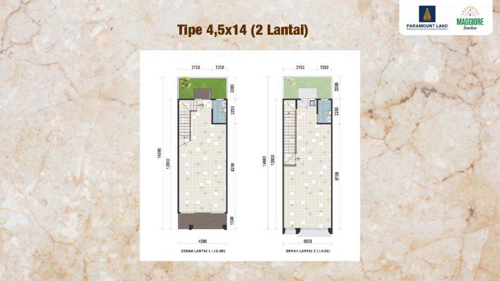 layout 2 lantai 4,5x14