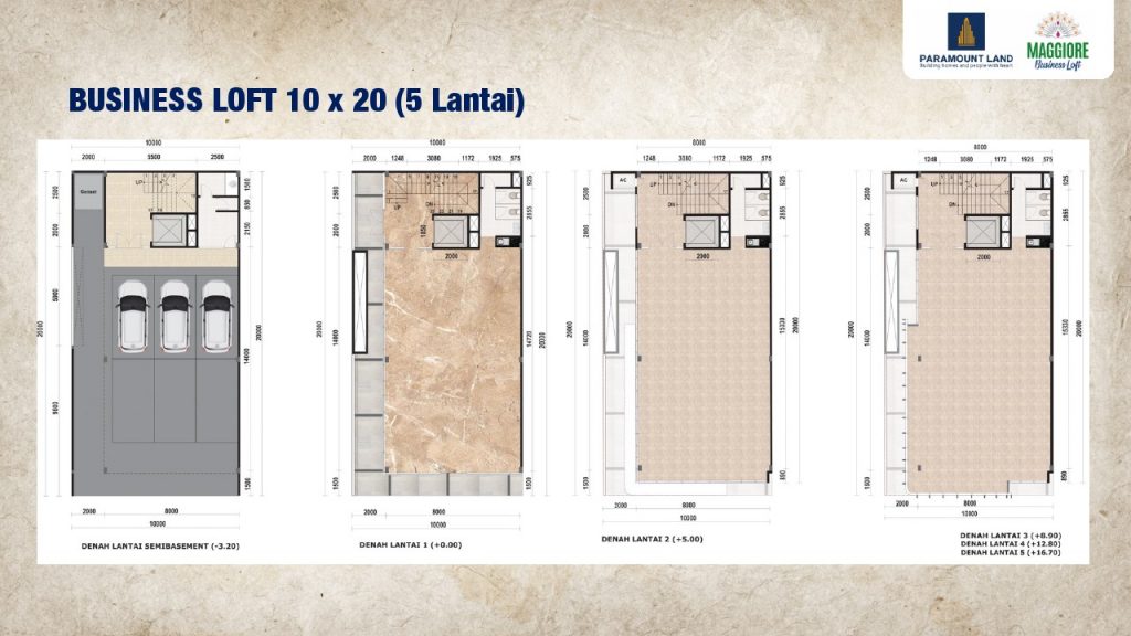 layout business loft tipe 10x20