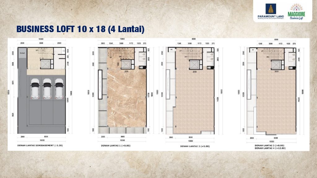 layout business loft tipe 10x18