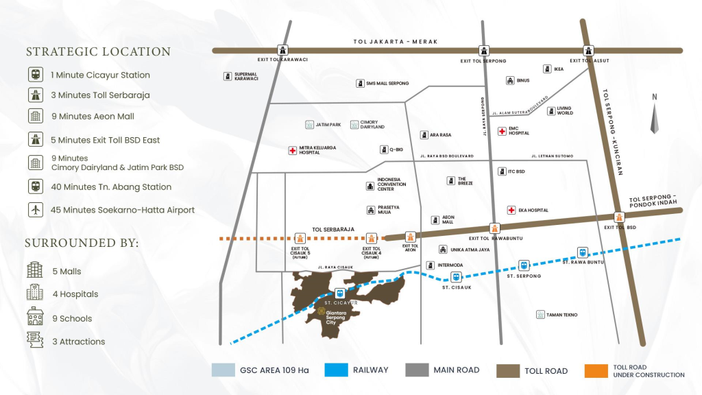 peta lokasi giantara serpong