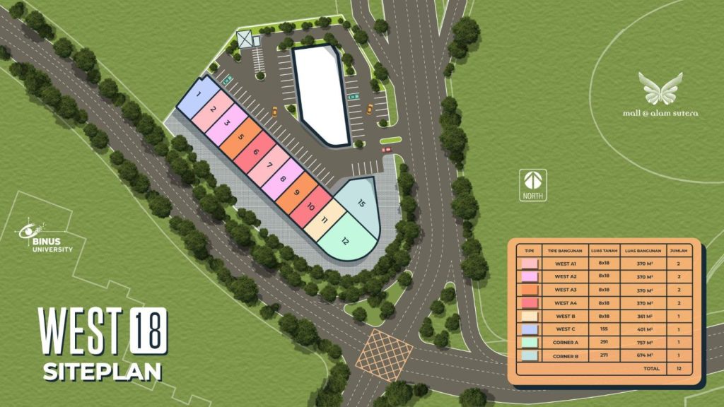 siteplan Ruko West 18 Alam Sutera